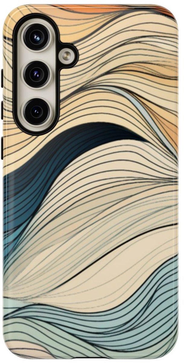 Vloeiende Abstracte Herfstgolven – Telefoonhoesje Geschikt voor Samsung Galaxy S24 Plus