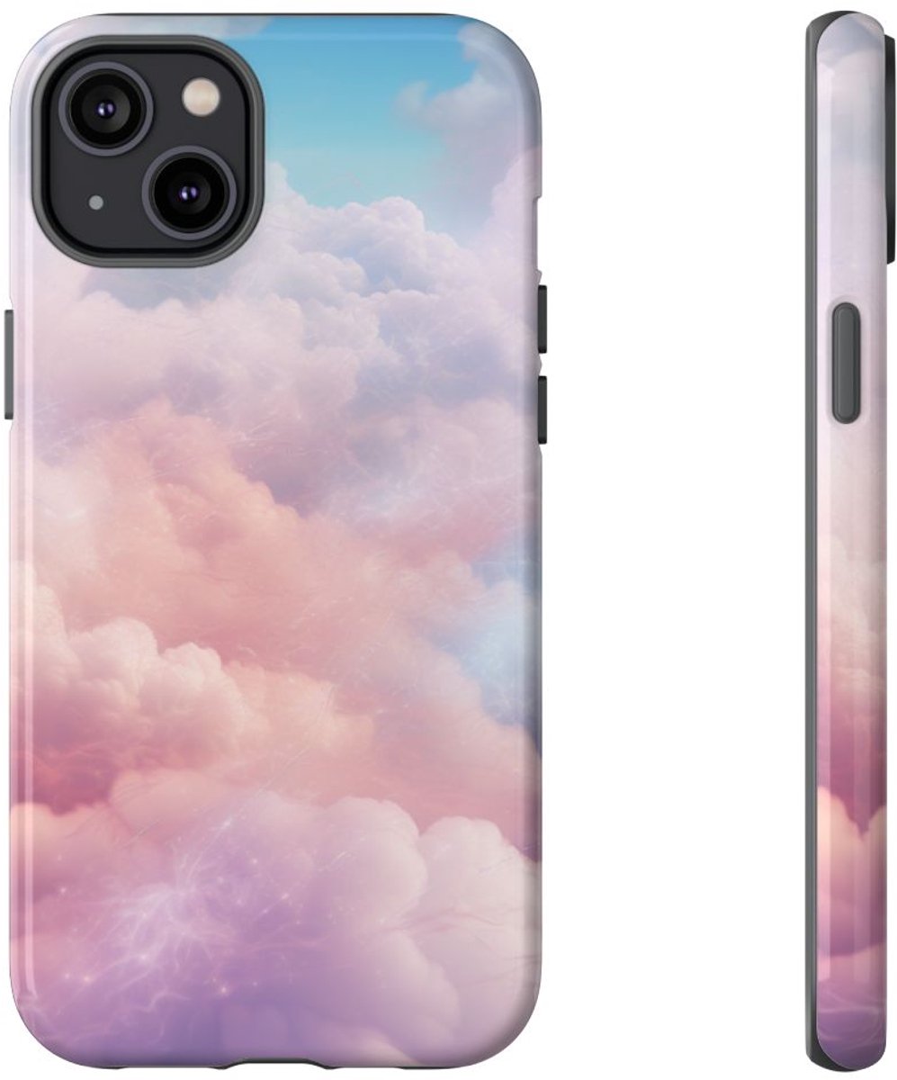 Pastelkleurige Dromerige Wolken – Telefoonhoesje Geschikt voor iPhone 14 Plus