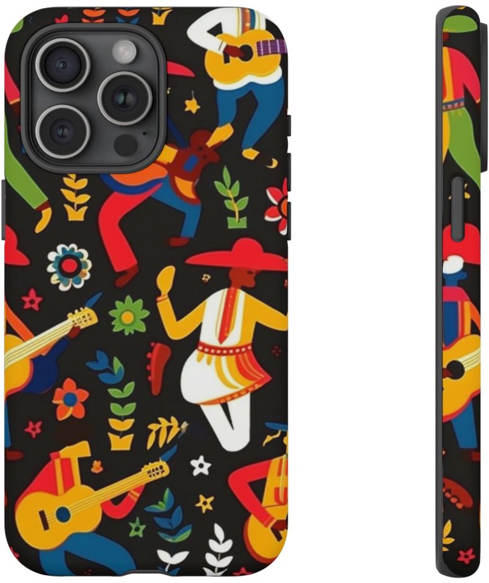 Vrolijk Mariachi Muzikantenpatroon – Telefoonhoesje Geschikt voor iPhone 15 Pro Max