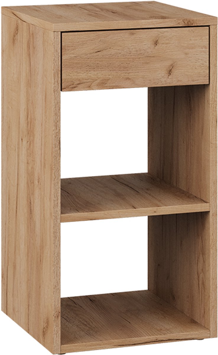 Vicco Dany Nachtkastje – 35 x 65 cm met 1 lade Krachtige eik goud Goudkleurig Eiken