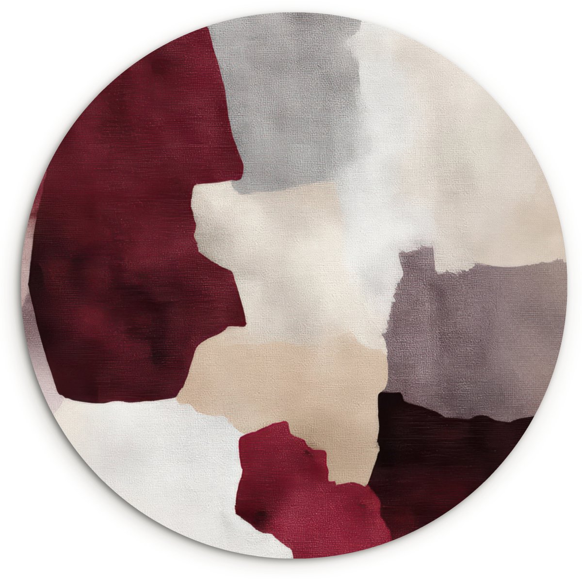 WallCircle Wandcirkel 140x140 cm - Muurcirkel Abstract - Kleurbakken - Rood - Muurdecoratie woonkamer - Wanddecoratie slaapkamer - Kamer decoratie accessoires - Ronde schilderijen Abstract - Kleurvlakken