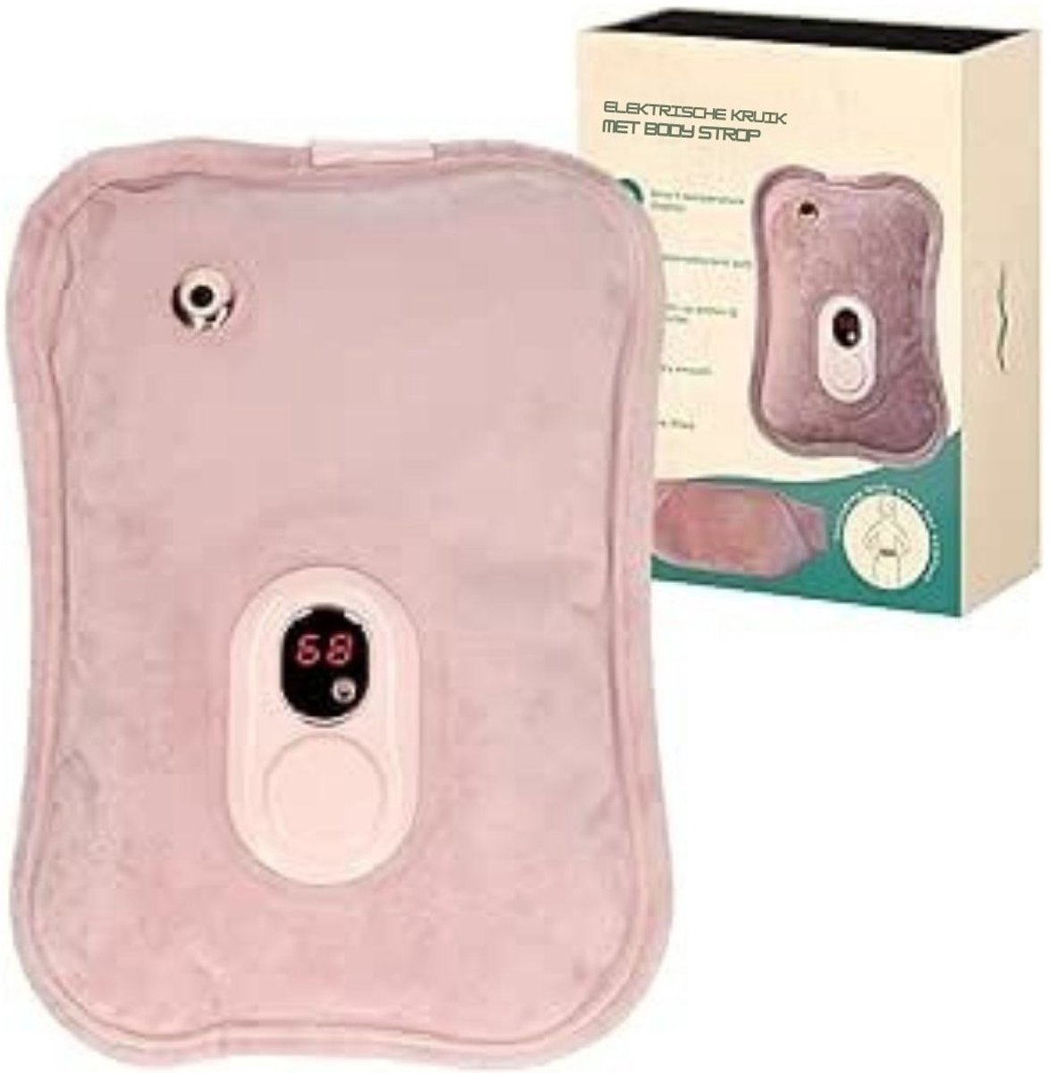 Thuys – Warmtekussen Oplaadbaar – Draadloos – Duurzaam Met Hoes – 18 x 26 x 18cm – Roze