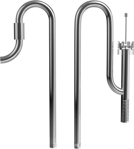 QWORK® aquarium skimmer, buisoppervlak skimmer, wateroppervlak skimmer, 16 mm roestvrijstalen filterbuis