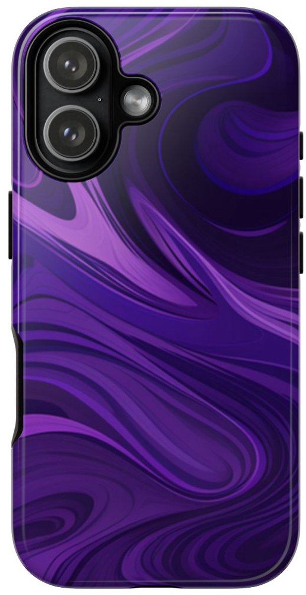 Paarse Abstracte Golfpatroon – Telefoonhoesje Geschikt voor iPhone 17