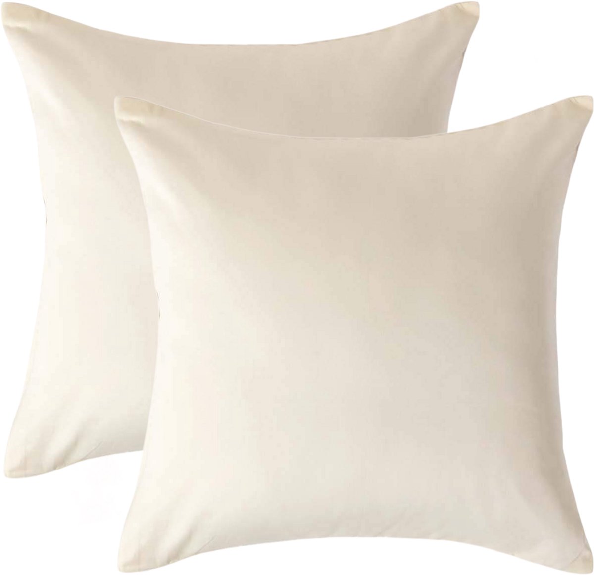 Homescapes Biologisch Kussensloop 40x40 cm – Set van 2 – Crème – 100% Egyptisch Katoen Satijn – Draaddichtheid 400