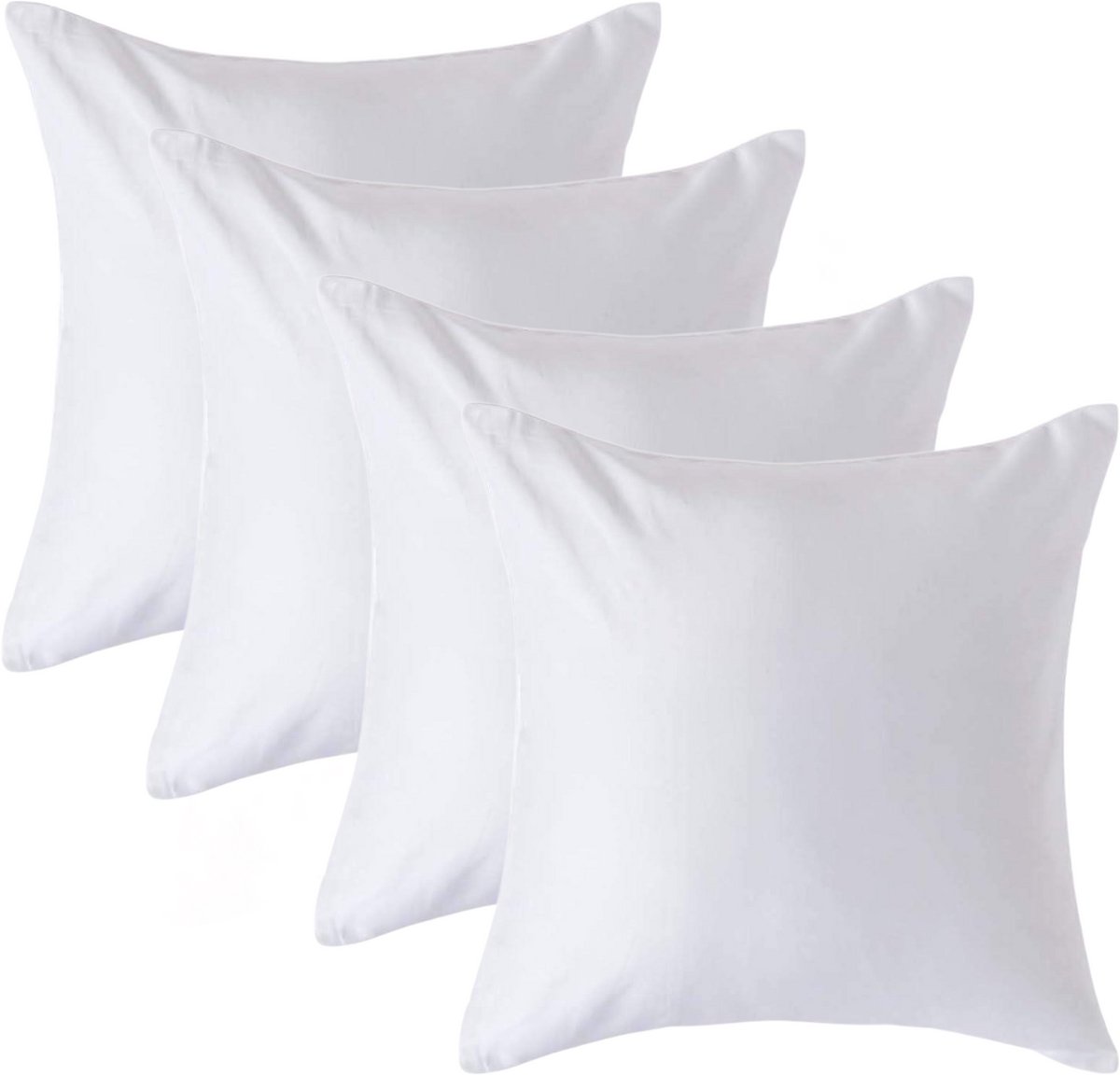 Homescapes Biologisch Kussensloop 40x40 cm – Set van 4 – Wit – 100% Egyptisch Katoen Satijn – Draaddichtheid 400