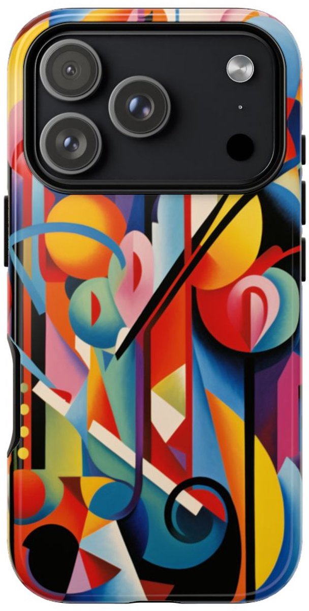 Kleurrijke Abstracte Geometrische Kunst – Telefoonhoesje Geschikt voor iPhone 17 Pro