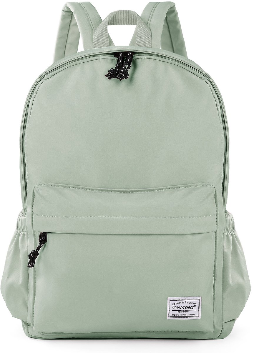TAN.TOMI Rugzak - Schooltas - Schoolrugzak - 15,9 inch - Rugzak Laptoptas - Schooltas - Heren en Dames - Jongens - Meisjes - Rugzakken - Lichtgroen