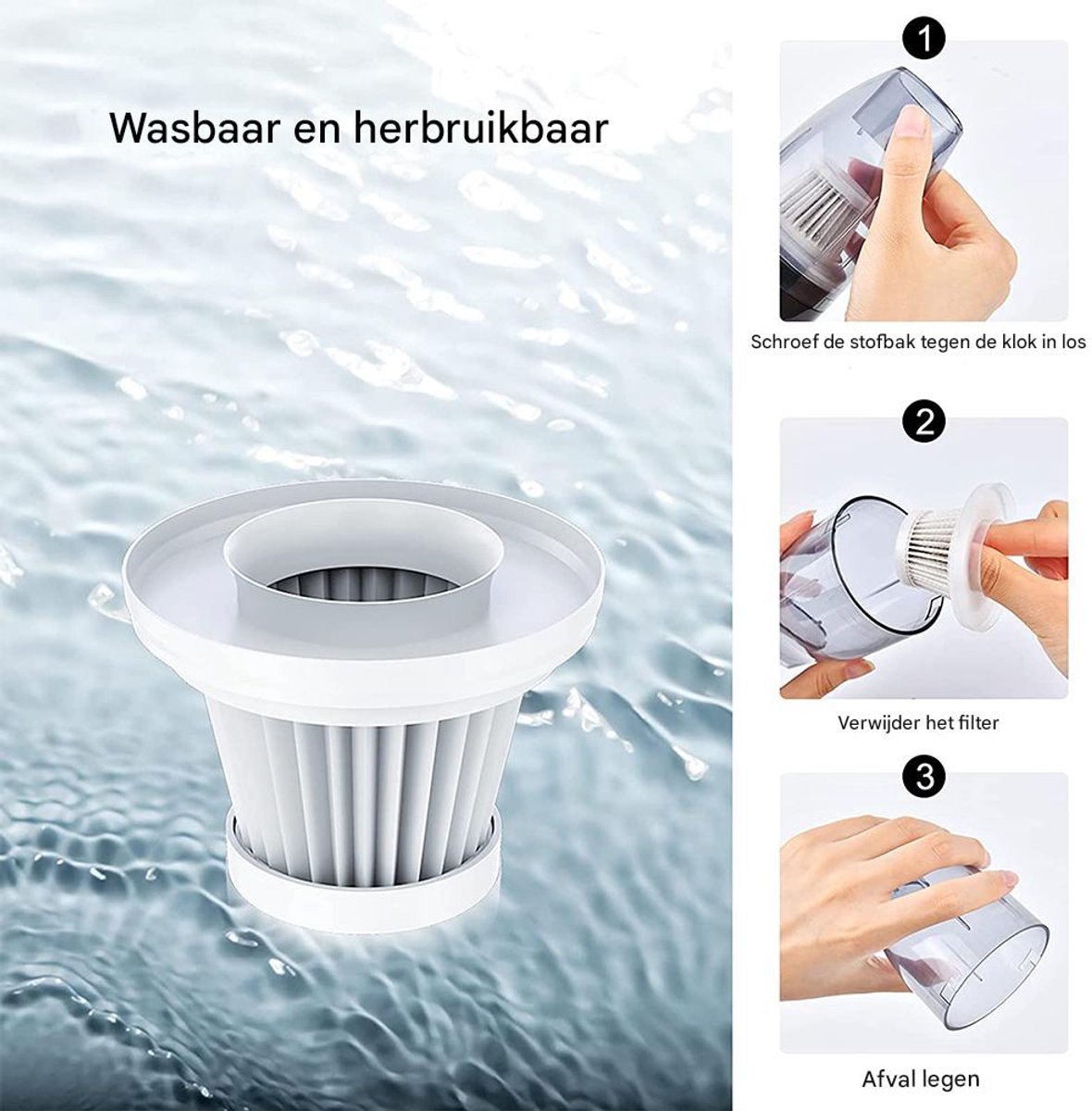 Auto Draadloze Handstofzuiger 6000Pa Krachtige Zuigkracht - afbeelding 2