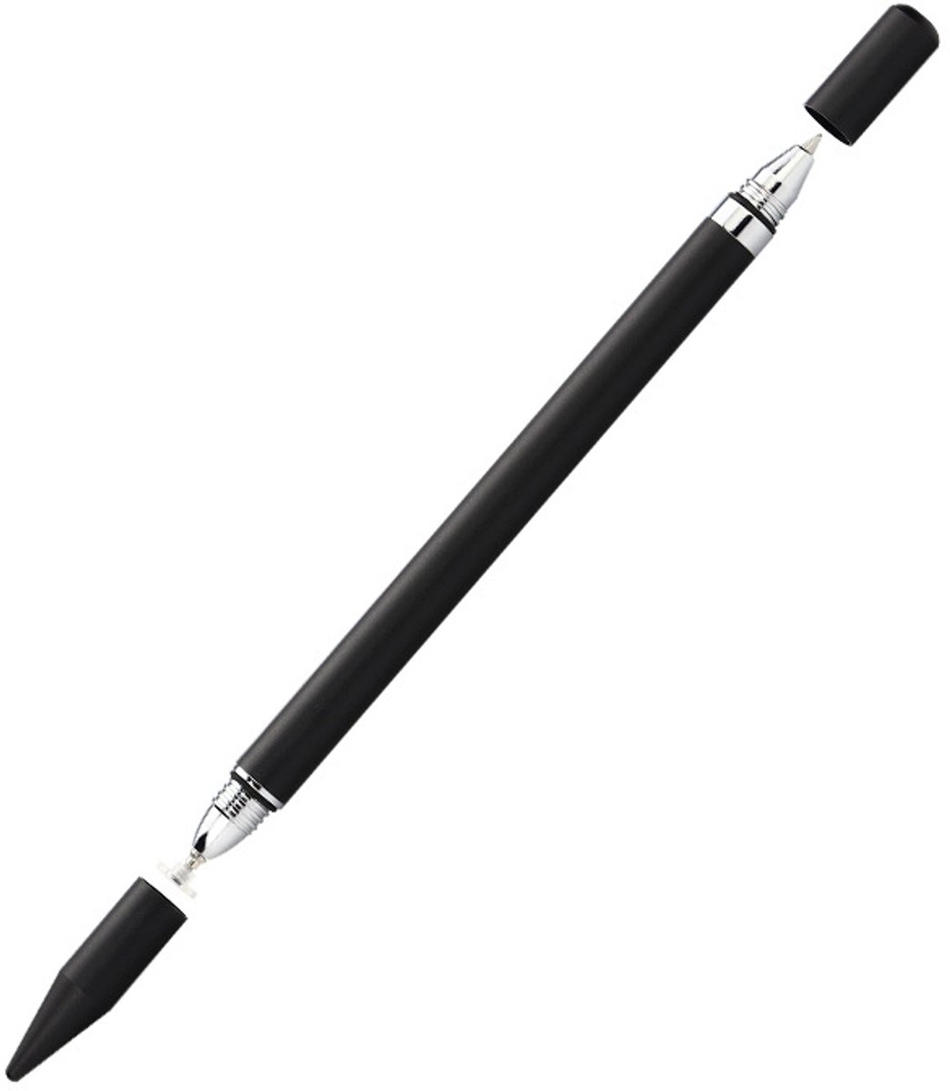 2 in 1 Styluspen met schrijffunctie zwart