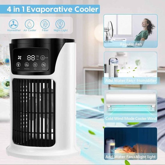 Draagbare USB Mini Ventilator Airconditioner 6 Snelheden Stil Desktop Koelventilator met Watertank