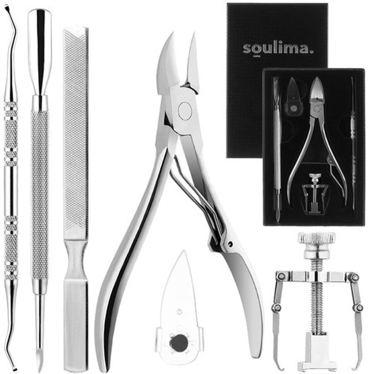 Ingegroeide Nagel Set - 6-delige Pedicure Set met Nagel Corrector - Professionele RVS Nagelverzorging - Pijnloze Behandeling met Luxe Giftbox - kalk nagels - ingegroeide nagels behandelen - nagelknipper - nagelclipper