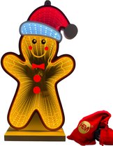 Star-Max LED Kerstman Infinity effect, kerstdecoratie voor binnen, aan beide zijden verlicht, incl. timerfunctie, 3 m voedingskabel en sokkel, 444 SMD LED's, hoogte 60 cm Star-Max LED Kerstman Infinity effect, kerstdecoratie voor binnen, aan beide zijden verlicht, incl. timerfunctie, 3 m voedingskabel en sokkel, 444 SMD LED's, hoogte 60 cm