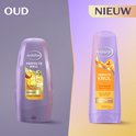 Vergelijking van oude en nieuwe Andrélon Perfecte Krul conditioner.