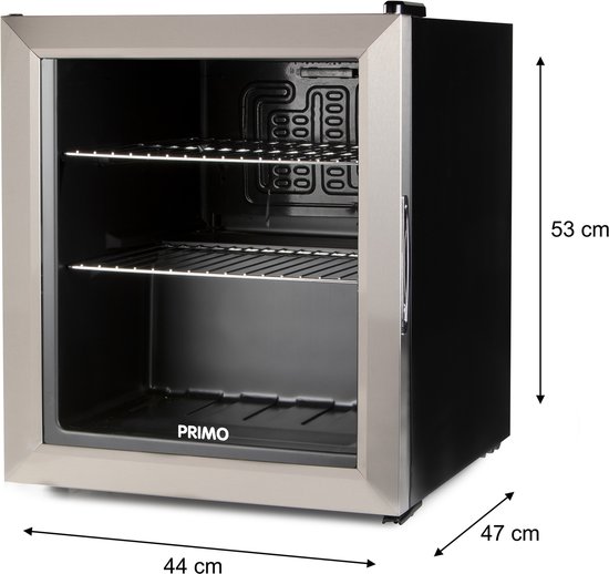 PRIMO PR194BC Drankkoelkast - Minibar - Mini Koelkast - Glazen deur - 46L - C - Zwart van PRIMO — afbeelding 4