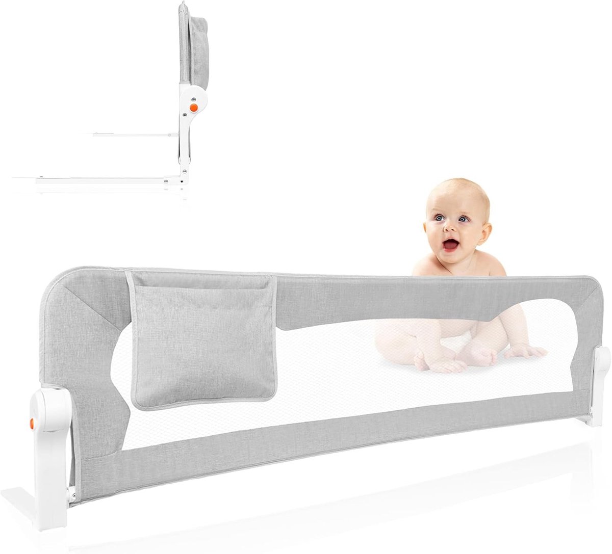 Solacis Opblaasbare bedrand - Bedhekje - Bedrand - Bedrand baby - Bedbeveiliging - Uitvalbescherming - Bedrail - Must have voor in uw bed!
