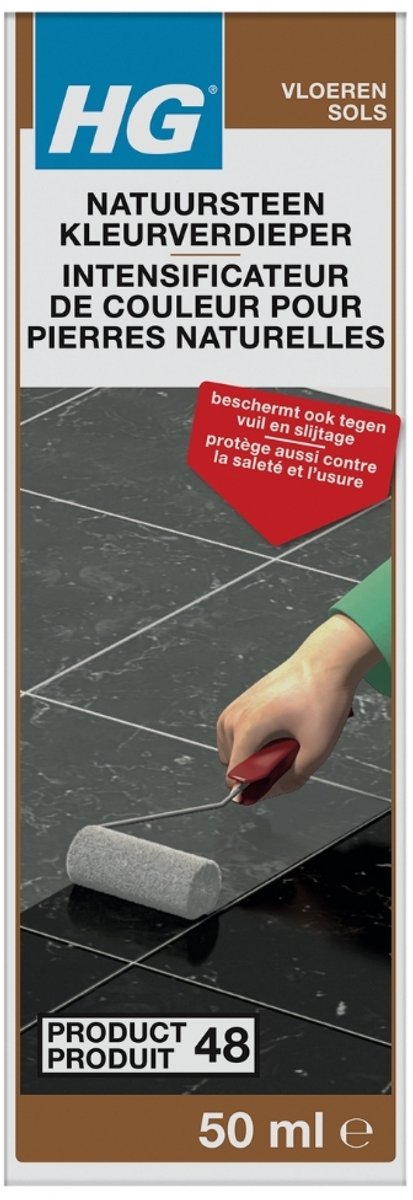 1 x HG Natuursteen Kleurverdieper 50 ml - Natuursteen Kleurverdieper - Natuursteen Beschermen - Natuursteen Slijtage - Natuursteen Vuil - Natuursteen Herstellen