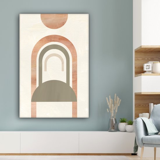 Toile Peinture Arch - Abstrait - Rose - 80x120 cm - Décoration murale