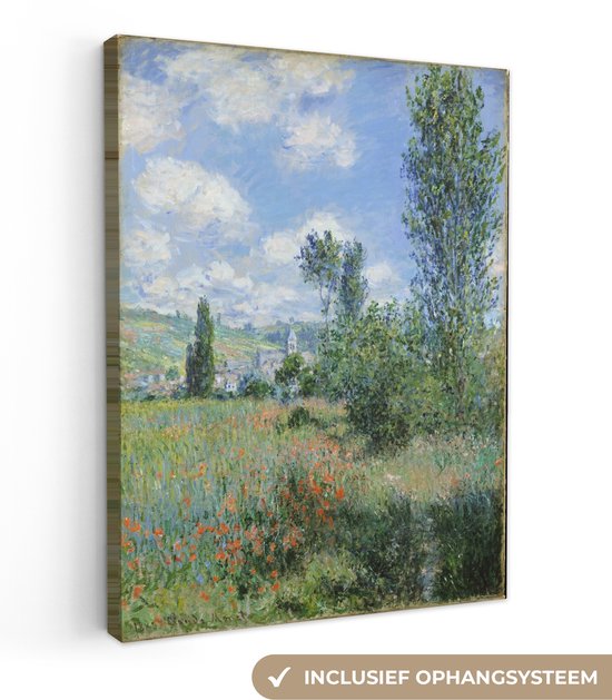 Tableau sur Toile Vue de Vétheuil - Peinture de Claude Monet - 30x40 cm - Décoration murale