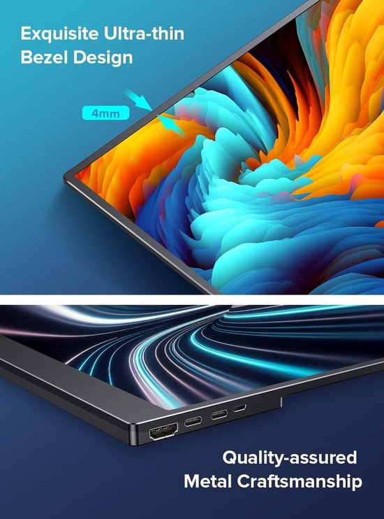 Draagbare Monitor 15,6 Inch met Touchscreen en Batterij - FHD IPS-scherm voor Laptop, PC en Mobiele Apparaten — afbeelding 5