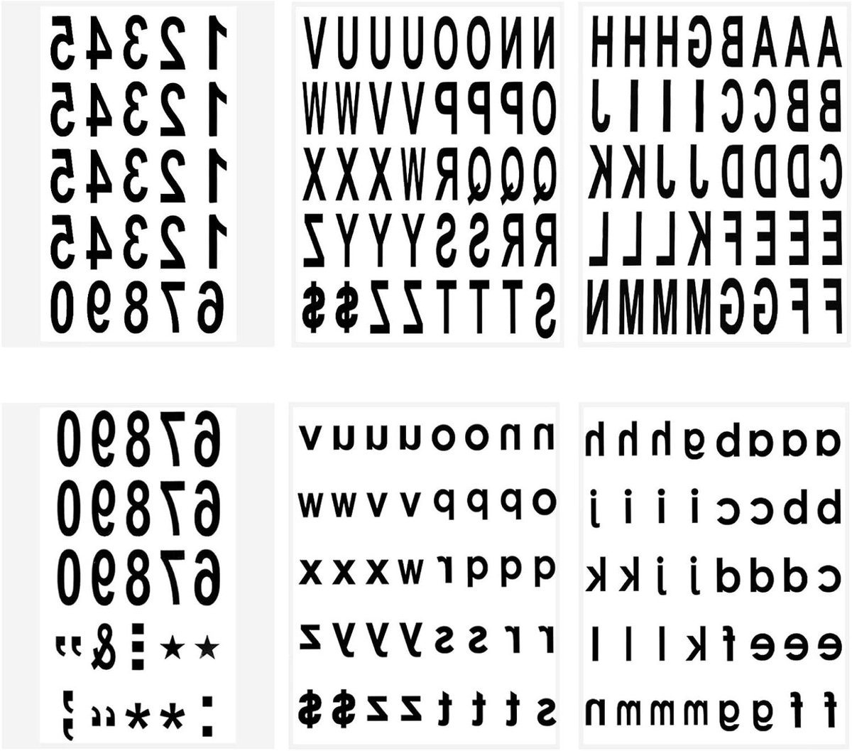 JHubers Goods - Stickers voor Brievenbus en Deur - Set van 210 Zelfklevende Nummerstickers in Waterdicht Ontwerp voor Binnen en Buiten Gebruik - Adresnummer Stickers 5 cm