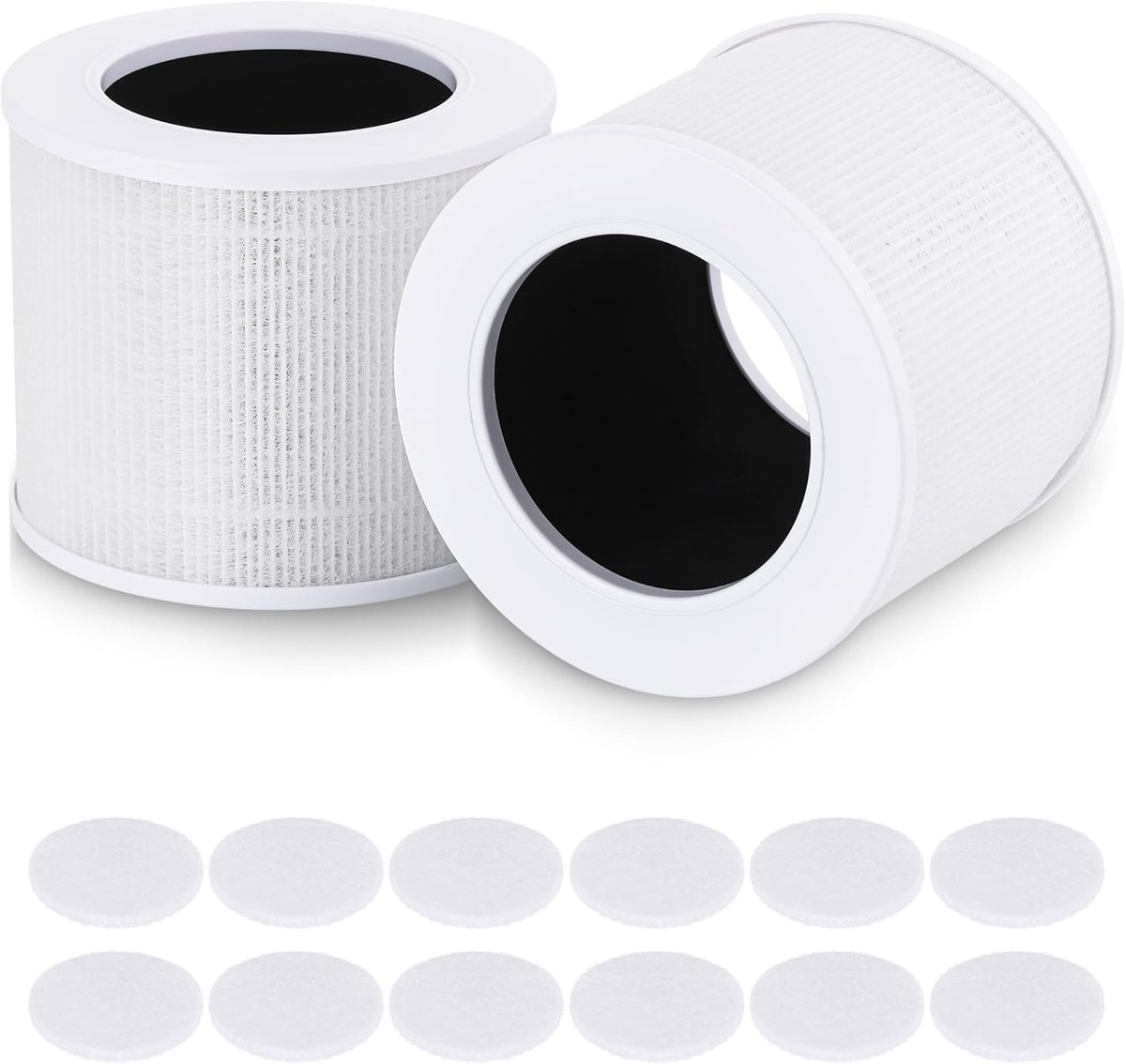 2 stuks luchtzuiveringsfilter met triple filtratie en aroma-spons tray