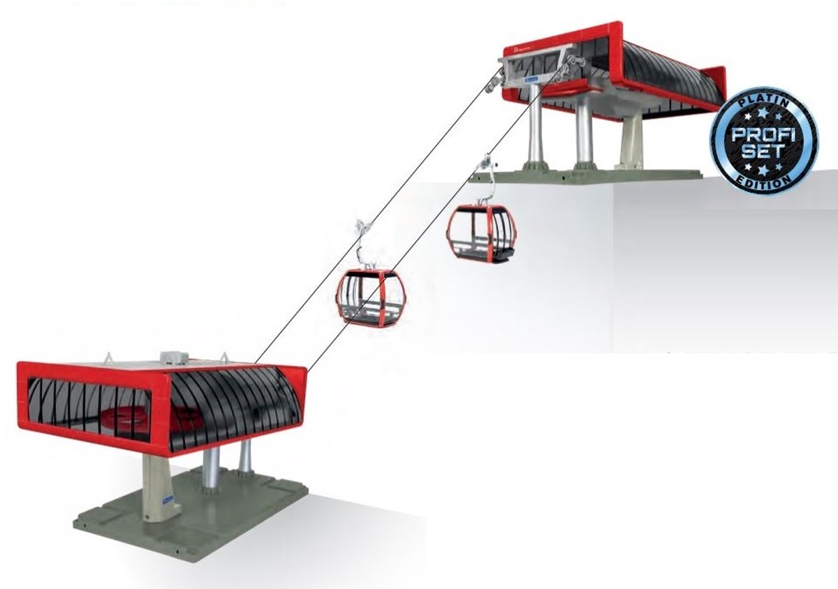Jaegerndorfer - 84481 Kabelbaan Profi D-Line Zwart/Rood Miniatuur Model - 1:32 - Kerstdorp