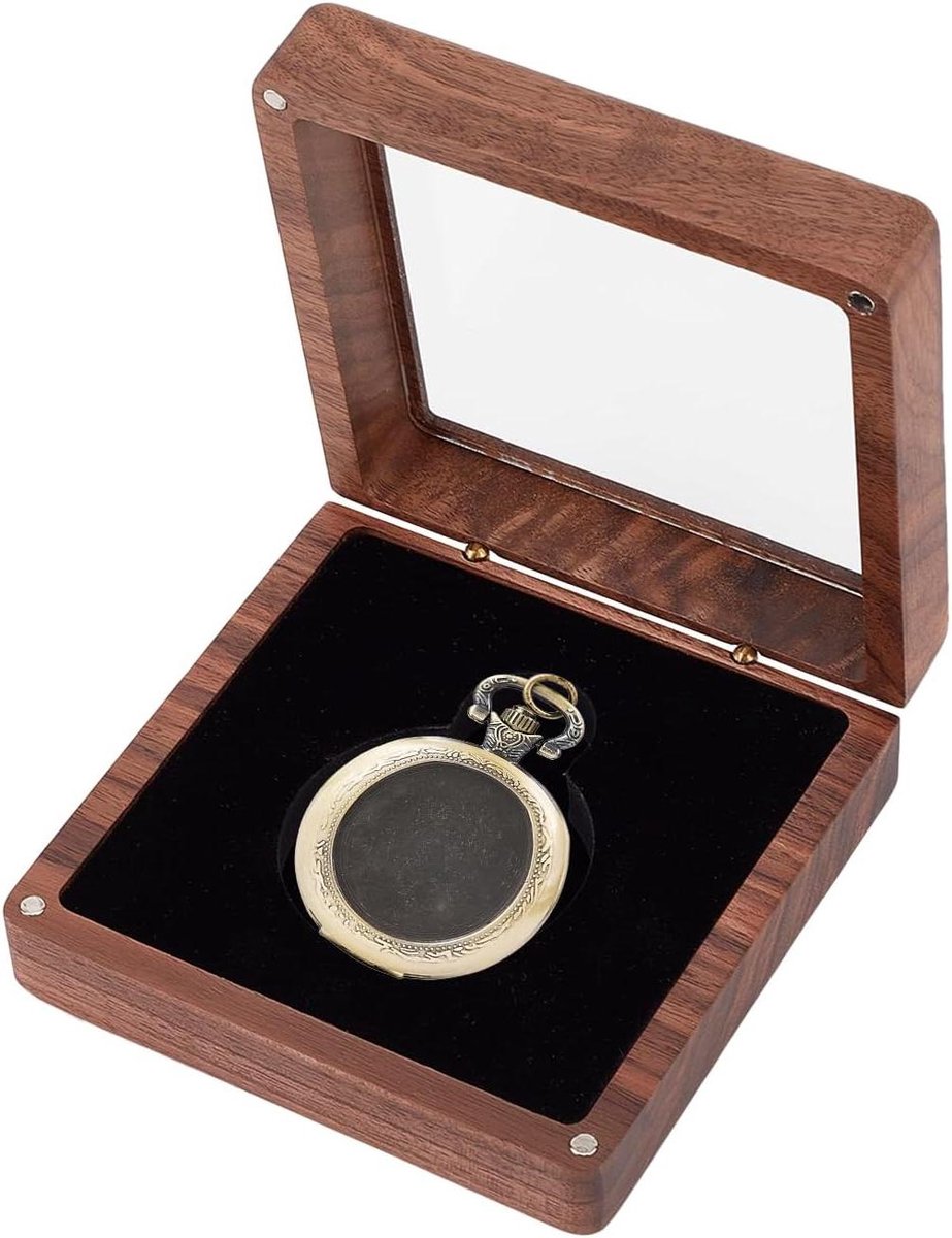 JHubers Goods - Houten Opbergdoos voor Enkel Zakhorloge - Vintage Zakhorloge Organizer met Standaard