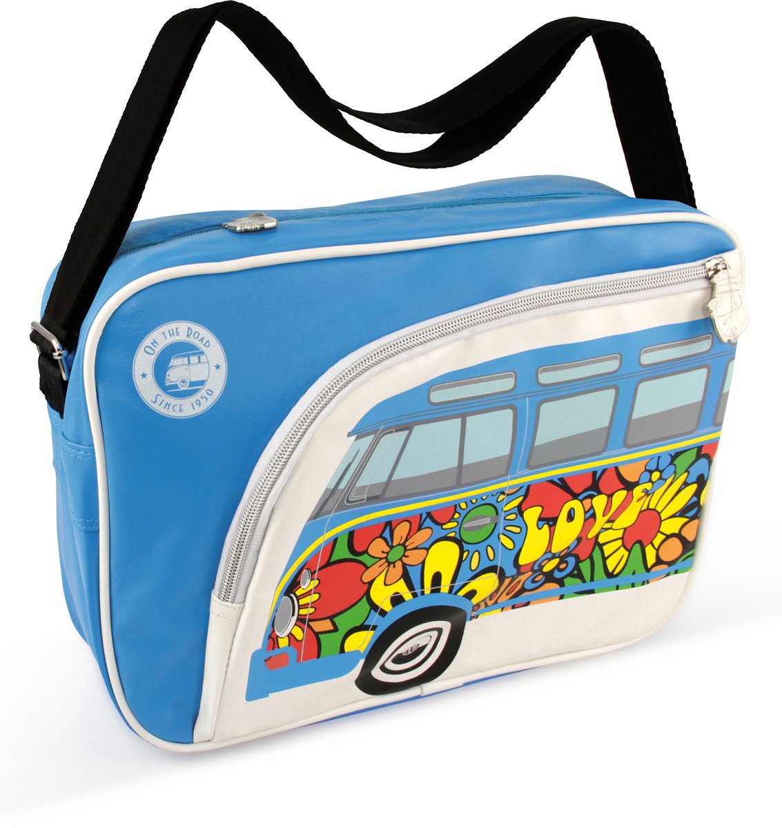 BRISA VW Collection - Stijlvolle & coole Volkswagen retro/vintage schouder-/reistas met VW T1 Bulli Bus- motief (kunstleer)