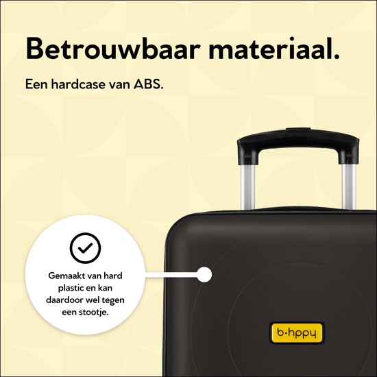 BHPPY Handbagage koffer 53x35x20cm - Handbagage trolley 33L - Lichtgewicht koffer 2.6kg - Reiskoffer met cijferslot - Zwart