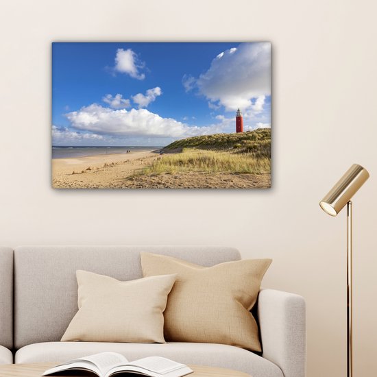Peintures sur Toile Plage - Nature - Phare - 90x60 cm - Décoration murale