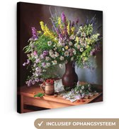 Peintures sur Toile - Couleurs - Nature Morte - Fleurs - 20x20 cm - Décoration murale