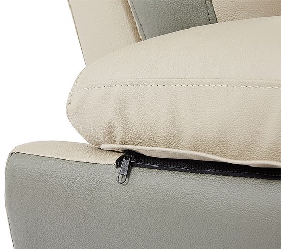 Canapé cuir 2 places FRANCESCA / Bicolore anthracite et gris L 170 cm x H 86 cm x P 85 cm