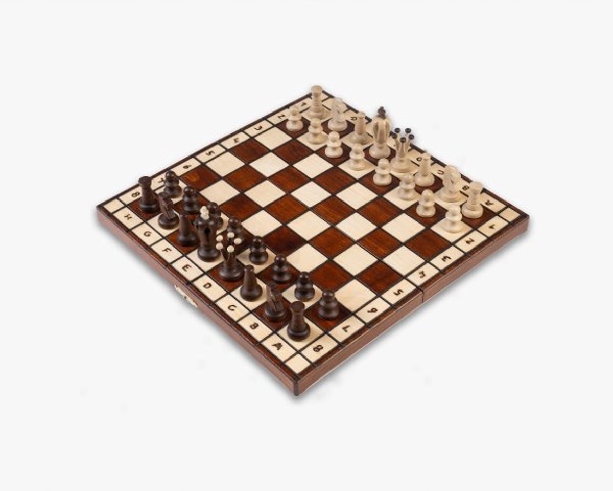Houten Koningsschaakset Royal King's 36 - Opvouwbaar, 36cm