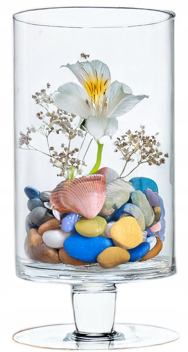 Glazen Vaas Tuba Kielich Lampion voor Bloemen & Kaarsen - H30cm