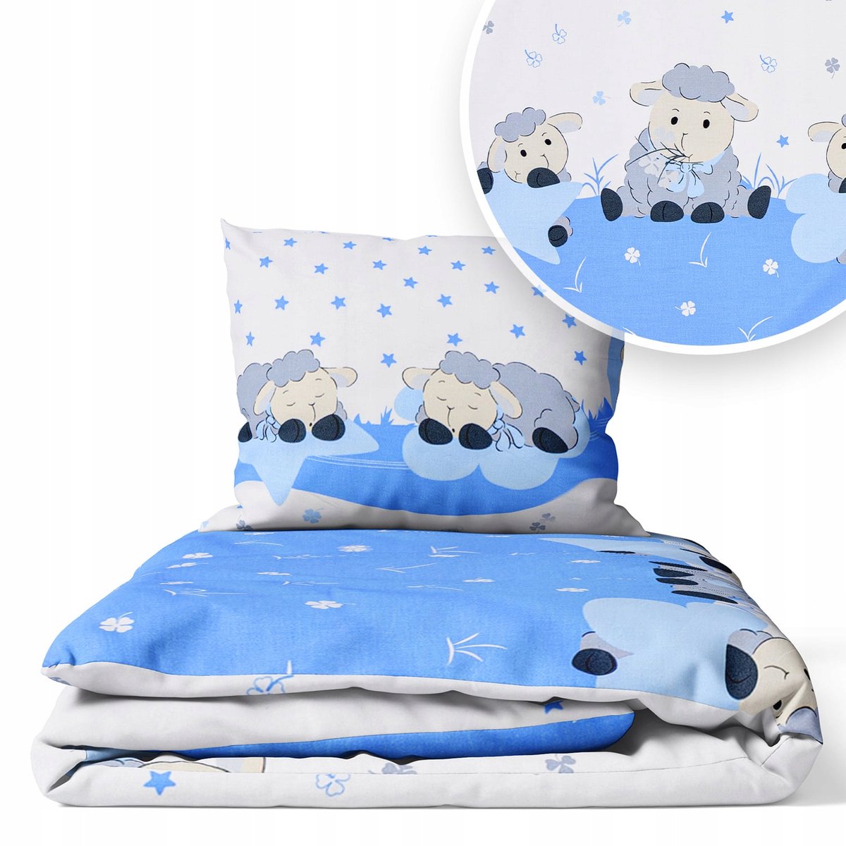 Kinderbeddengoed 120x90cm 2-delig, Vrolijk Sch aapje Blauw