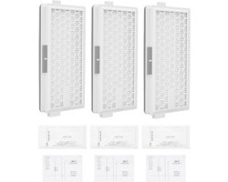 HEPA filterset voor stofzuiger: 3 filters + motorbescherming + uitlaat | Wasbaar en herbruikbaar | Allergievriendelijk | Tot 0,3 micrometer