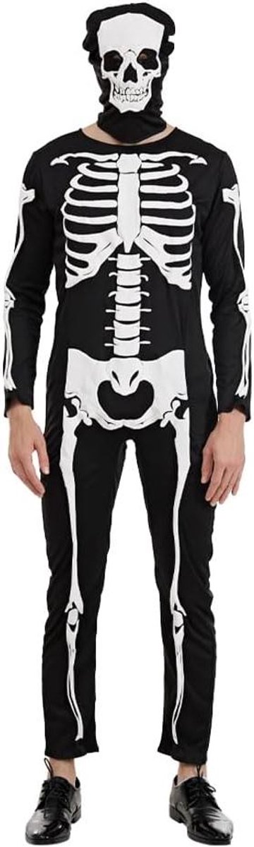 Doodskopprint bodysuit voor mannen: Halloween, party, cosplay outfit