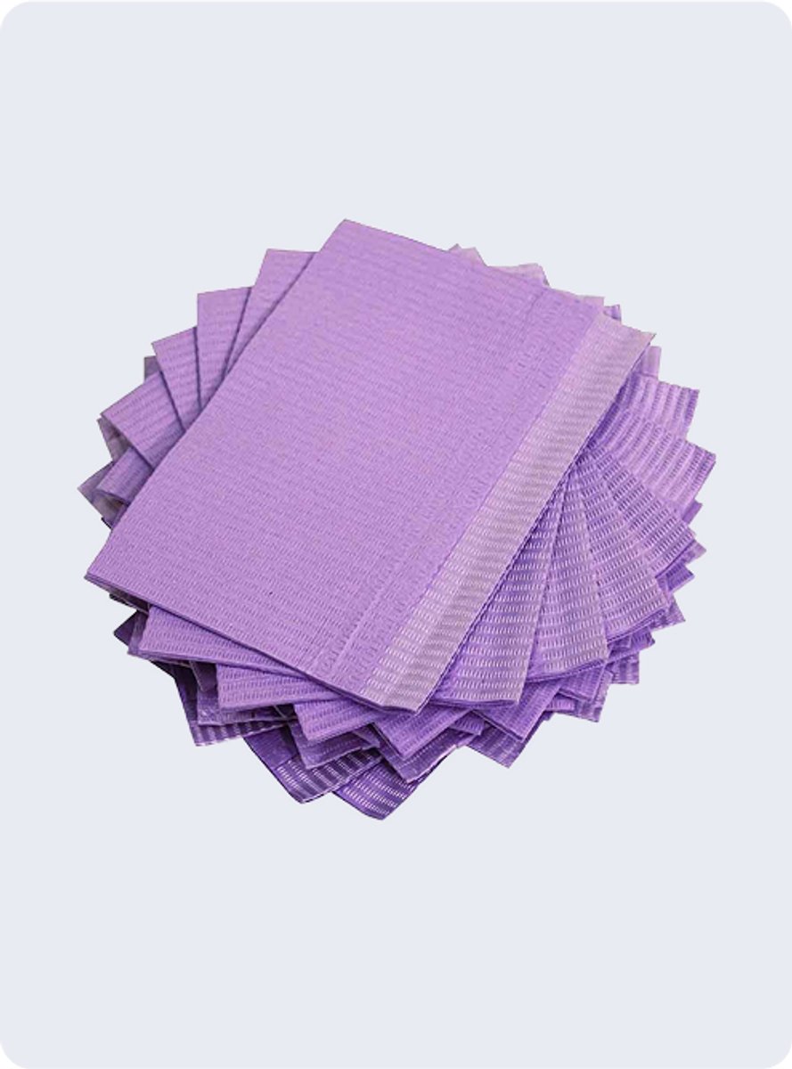 Bag of 125 Dental Bibs – Purple