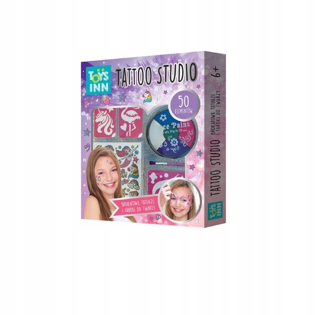Tattoo Studio Schminkset met 5 Kleuren en Sjabloon