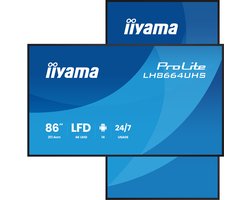 iiyama LH8664UHS-B3AG beeldkrant Digitale signage flatscreen 2,17 m (85.6") Wifi 500 cd/m² 4K Ultra HD Zwart Type processor Android 24/7