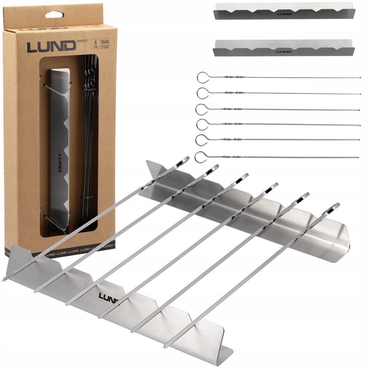 RVS Spieshouder met 6 Spiesen (31cm) - Perfect voor BBQ