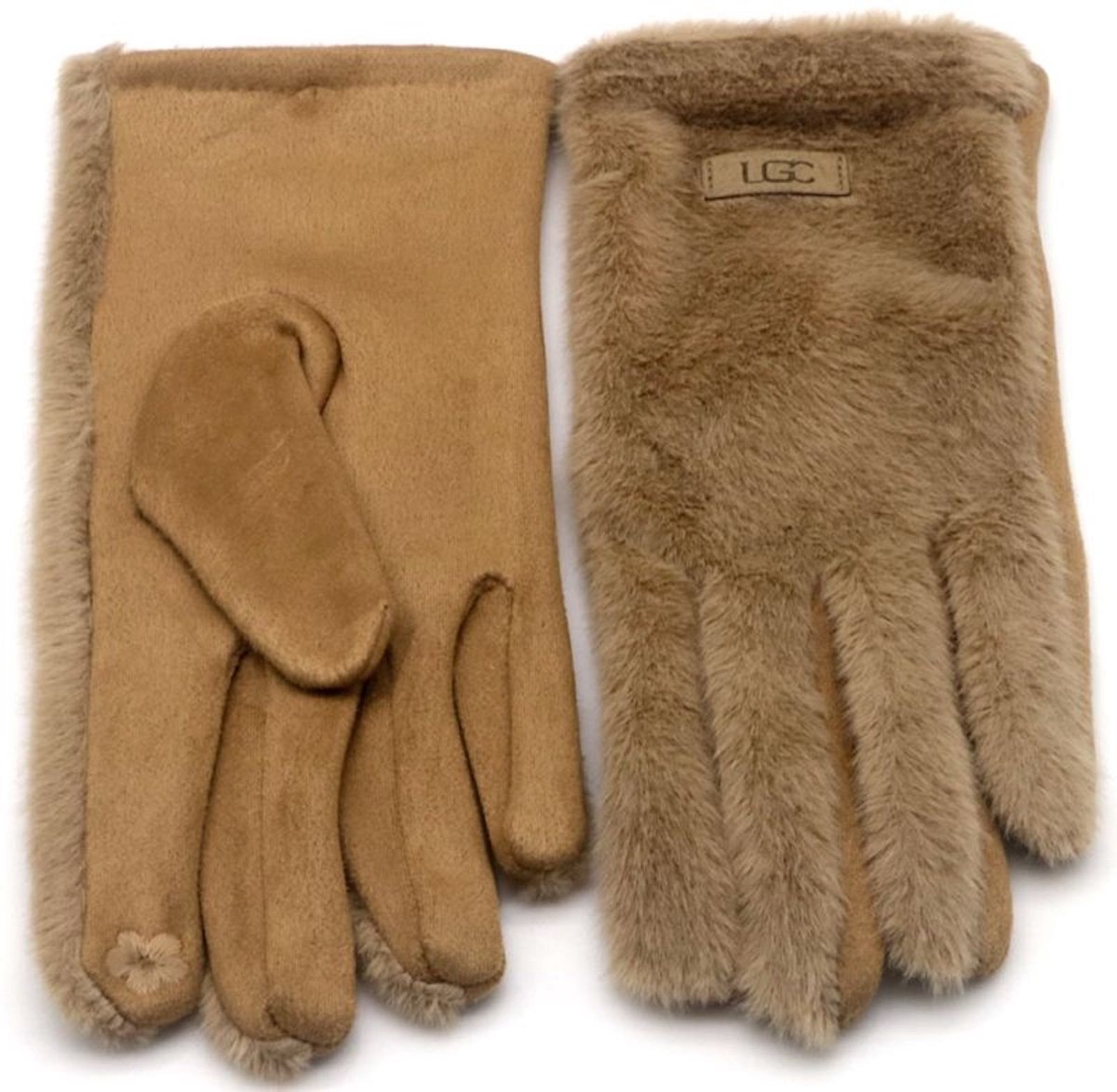 Dames handschoenen - Comfortabel - Teddy stof - Bruin - Winter accessoire - Warm en elegant - Damesdingetjes