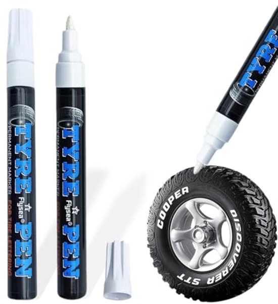 3 Stuks Witte Bandenstiften – Waterdicht, Olie-gebaseerd, Voor Auto- En Motorbanden, Ideaal Voor Decoratie En Markering
