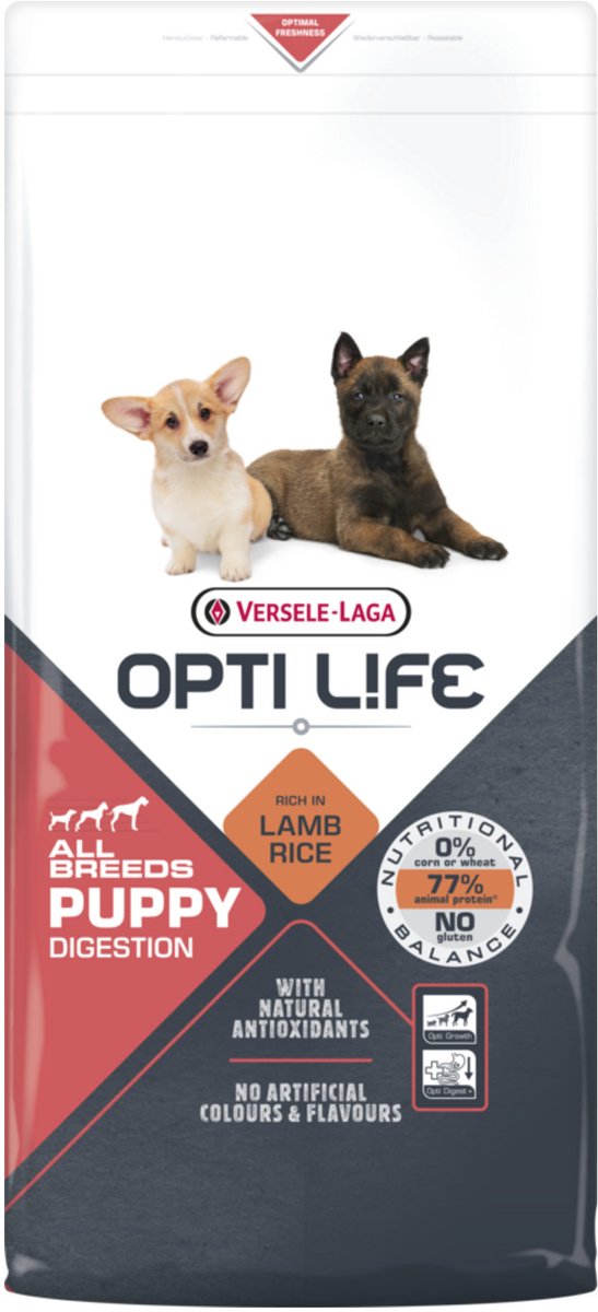 Opti Life Puppy Digestion All Breeds - Hondenbrokken - 12.5 kg