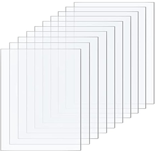 Set de 10 feuilles acryliques transparentes pour projets artistiques et DIY (13 x 18 cm)