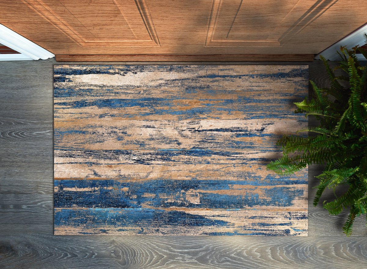 Coloray Deurmat voor binnen - Bruin Wasbare Deurmat - Abstractie Deur Etree - Antislip Onderkant Deurmat - Deurmat Met Print - 90x60 cm Bruin - Abstractie