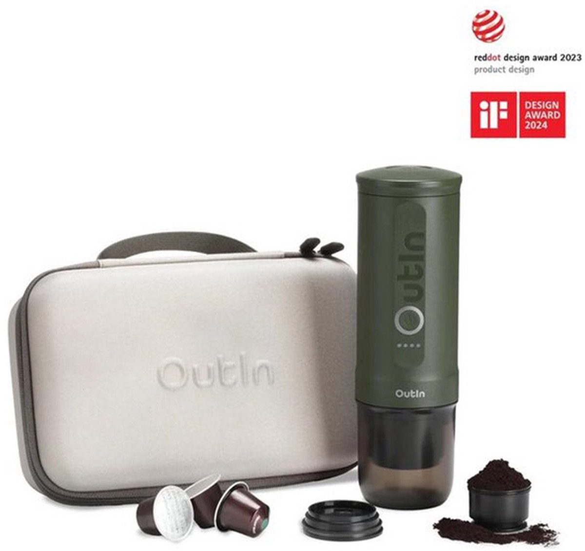 Outin 7500Mah Draagbare Koffiezetset Voor Telefoons Met Et