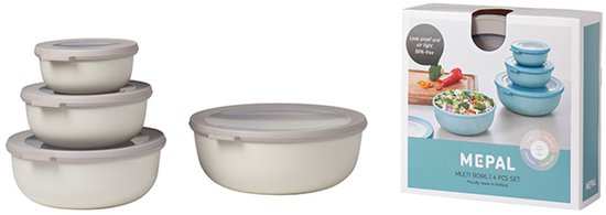 Mepal - Multikom Cirqula vershouddoos set - 350 + 750 + 1250 + 2250 ml - Rond - Nordic white