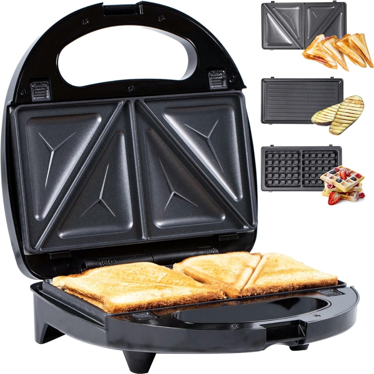 MMP®Contactgrill met uitneembare platen - Contactgrill - Multi grill - Zwart - 22cm x 24cm x 10cm
